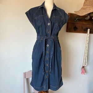 Anthropologie Maeve denim shirt dress size 6